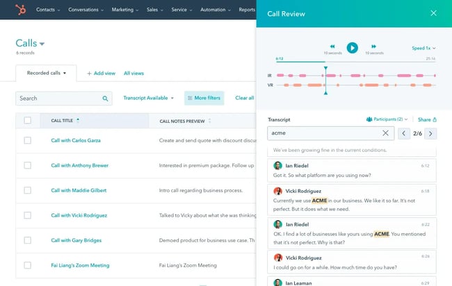 coaching remote sales teams, hubspot comments with conversation intelligence