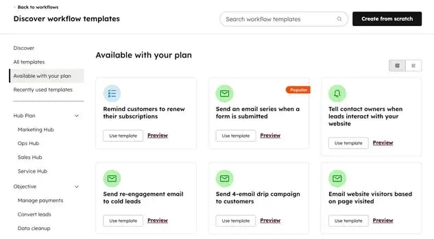 Hubspot’s ai sales automation workflow templates