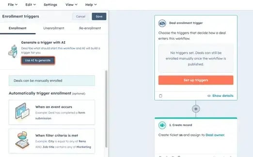 configuring ai logic and actions in hubspot workflows