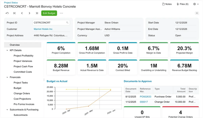 erp software interface of Acumatica ERP software